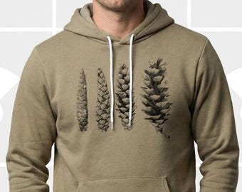 Pine Cone Hoodie | Soft Fleece Nature Gift for Him | Arborist & Hiker