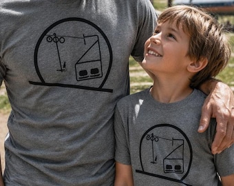 Skiing Matching Dad and Kid Shirts | Snowboard Alpine Mountain Family Tops
