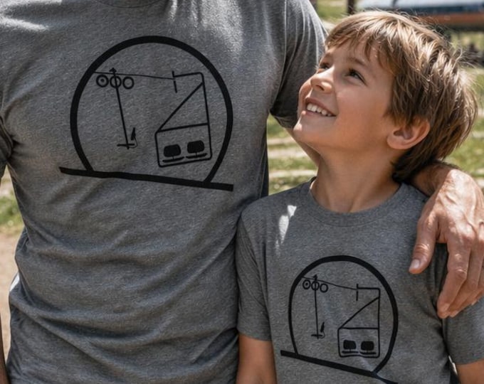 Featured listing image: Skiing Matching Dad and Kid Shirts | Snowboard Alpine Mountain Family Tops