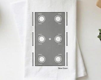 Slow Down Kitchen Towel | Hand Printed Minimalist Dining Table | Mom Gift