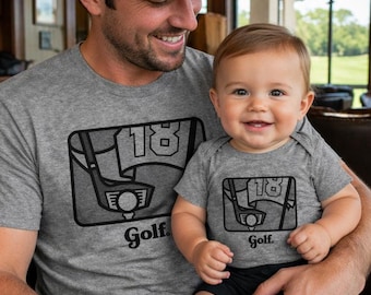 Golf Shirts | Dad and Baby Matching | Kids & Toddler Sizes | Father's Day Golfing Gift