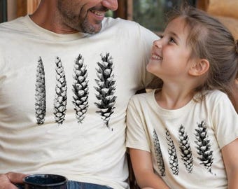 Pine Cone Matching Shirts for Dad and Daughter | Nature Gift Set
