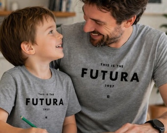 This is the Futura Dad and Me Outfit | Modern Typeface Family Tops