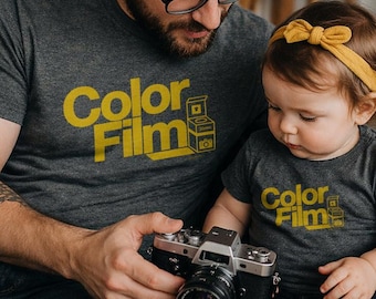 Camera Color Film Gift | Matching Dad and Kids Shirt Set