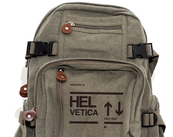 Helvetica - Lightweight Canvas Backpack
