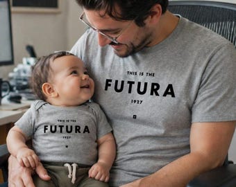 This is the Futura Matching Dad Baby and Kids Shirts | Graphic Designer Gift Set