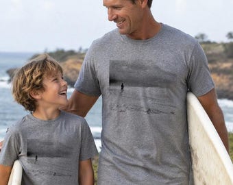 Ocean Beach Matching Dad and Son Shirts | Father Kid Surfing Apparel Set