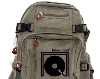 Listen Round - Small Canvas Backpack