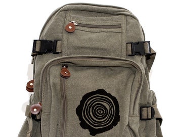 Tree Rings - Lightweight Canvas Backpack