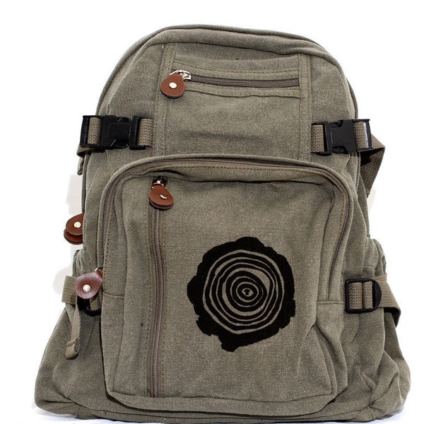 Backpack, Canvas Backpack, Hiking Backpack, Adventure, Small Backpack, School Backpack, Backpack Men, Backpack Women, Travel Bag, Tree Rings