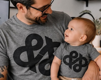 Ampersand Matching Dad and Me Shirts | Typography Father's Day Gift