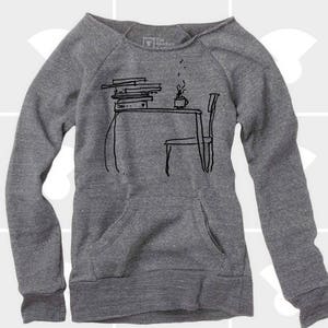 Sunday Morning, Women's Sweatshirt, Women Clothing, Sweatshirt, Slouchy Sweatshirt, Comfy, Oversized Sweatshirt, Coffee Shirt, Literary Gift Heather Grey