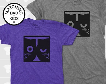 Matching Dad and Me Shirts - Dueling Watson the Cat