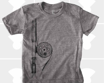 Fly Rod Boys & Girls Shirt - Toddler Shirt - Baby Shirt - Fly Fishing Shirt