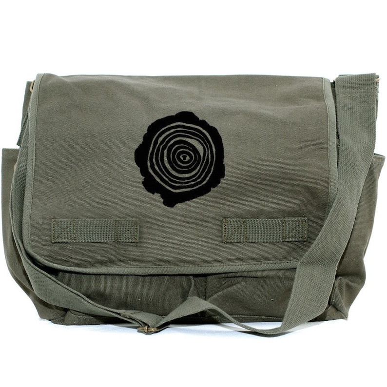 Messenger Bag: Tree Rings Large Canvas Bag Woodworking Tool Bag Messenger Bag Men image 1