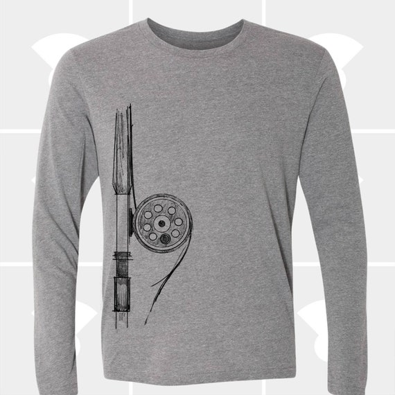 Fly Fishing Rod Long Sleeve Tshirt Unisex Fly Rod Shirt Fishing