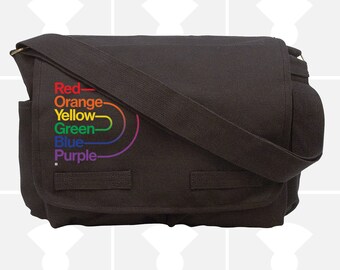 Rainbow Pride Canvas Crossbody Messenger Bag Unisex
