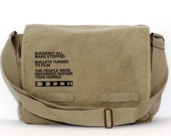 Messenger Bag, Film v. Bullet, Crossbody Canvas Bag, Large Laptop Bag, Men Messenger Bag, Women Messenger Bag, Camera Bag, Travel Bag