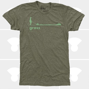 Grass Men's TShirt, Men Tee Shirt, Grass, Spring, Summer, Lawn, Outdoors, Garden, Green, Funny, Black Shirt 4 Colors TShirt for Men image 4