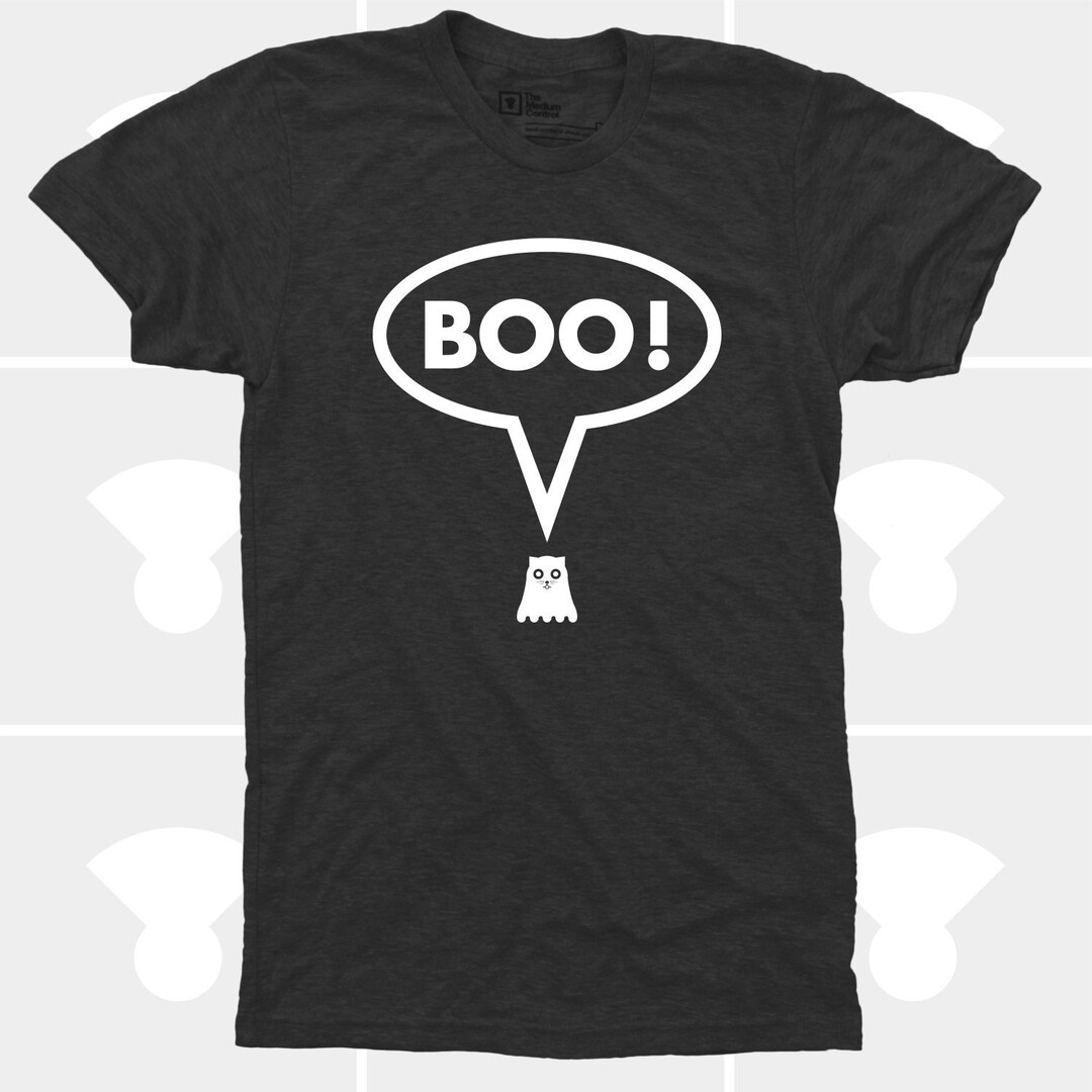 Halloween Boo Ghost Cat Shirt Halloween Cat Tshirt Mens Etsy