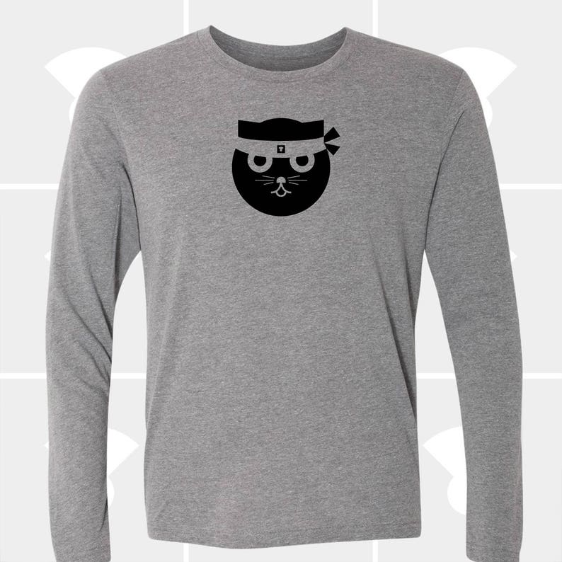 Cat Shirt, Kung Fu, Long Sleeve T Shirt, Christmas Gift for Cat Lover, Wife, Husband, Boyfriend, Funny Cat, Men's Shirt, Unisex image 1