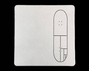 Mondrain Skateboard - Letterpress Coaster Set