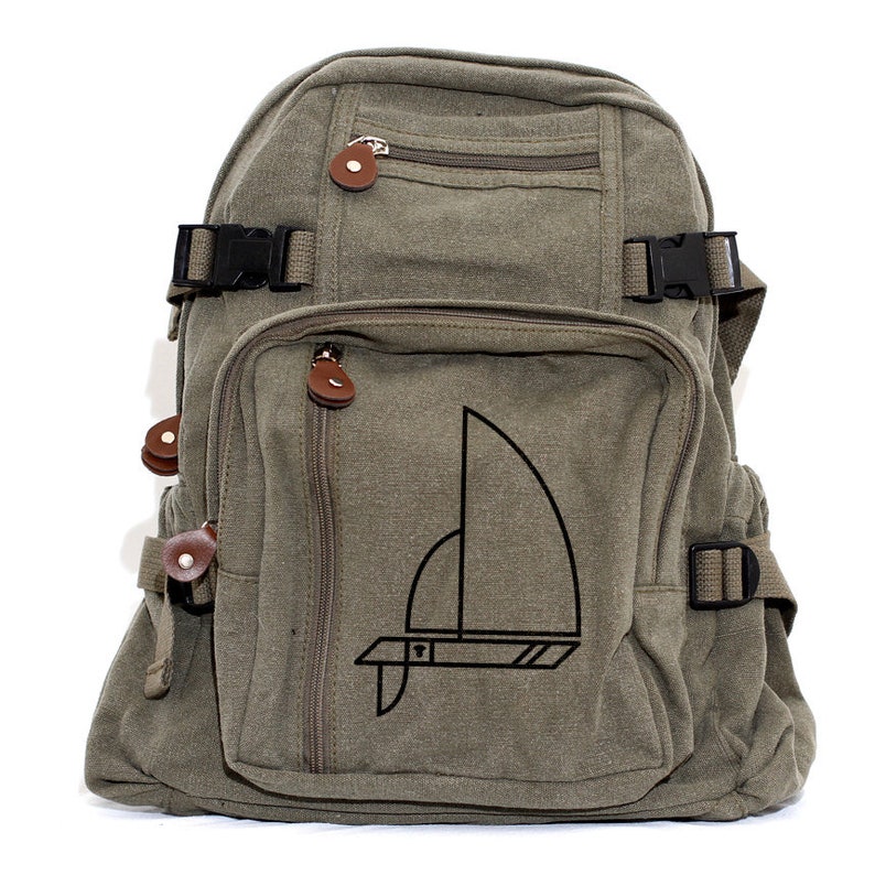 Backpack, Canvas Backpack, Hiking Backpack, Adventure, Small Backpack, School Backpack, Backpack Men, Backpack Women, Travel Bag, Tree Rings Sailboat