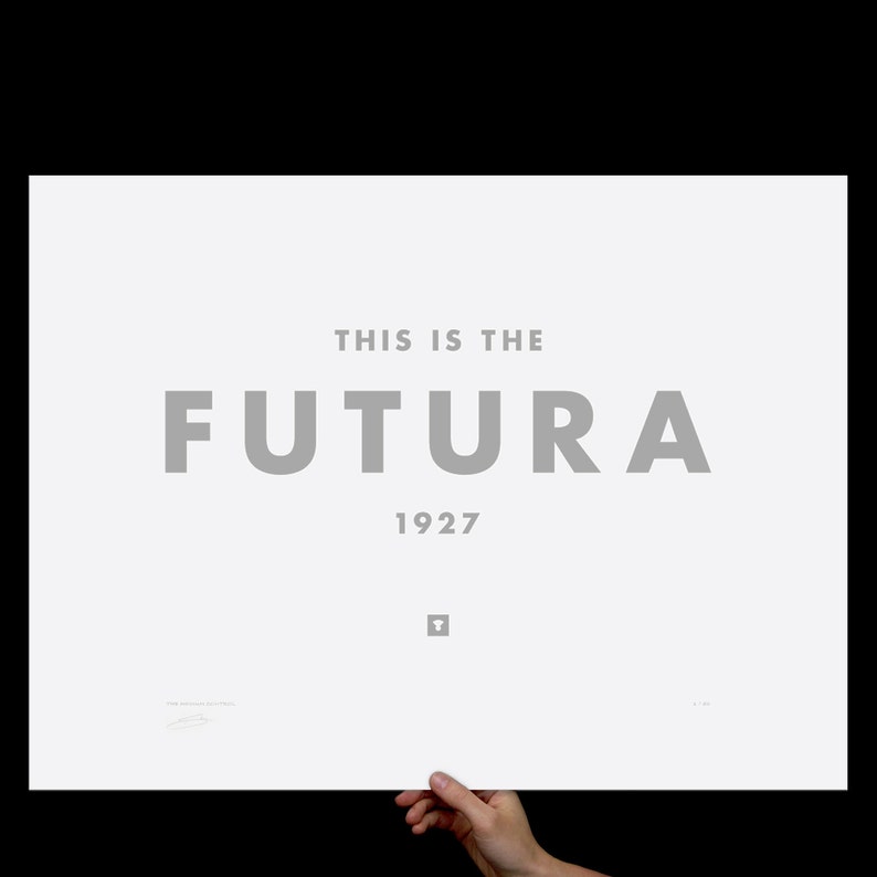 Futura, Art Print, Typography Print, Screenprint, Print, Poster, Office, Home, Living Room, Wes Anderson, Kitchen, Graphic Design, White image 1