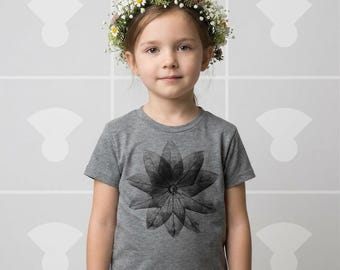 Kids Balloon Flower Shirt | Hand-Printed Minimalist Botanical Tee