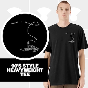 Camiseta de pesca com mosca - Micro gráfico minimalista - perfeita para pescadores