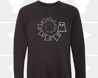 Spiral Ghost Cat Shirt - Unisex Crewneck Sweatshirt