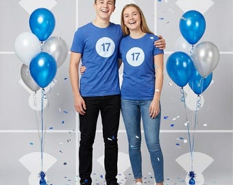 17th Birthday Shirt, Personalized Teen Apparel, Custom Name 17 Year Old Party Gift