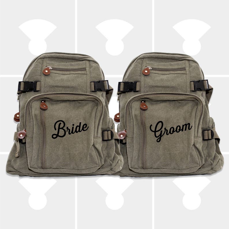Backpacks Wedding Bride and Groom Destination Wedding Etsy