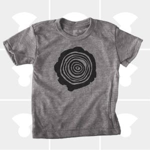Youth Tree Rings T-Shirt Hand Screen Printed | Kids Tee | Nature Lover Gift for Children