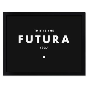 Art Print Futura, Typography Print, Screenprint, Print, Poster, Office Art, Living Room Art, Wall Decor, Graphic Design, Black and White image 5