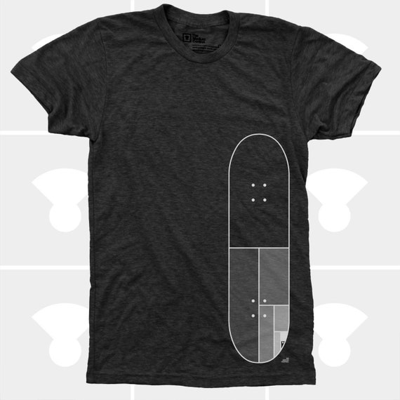 Mondrian Skateboard T-Shirt, Hand-Screen Printed, Unisex Fit