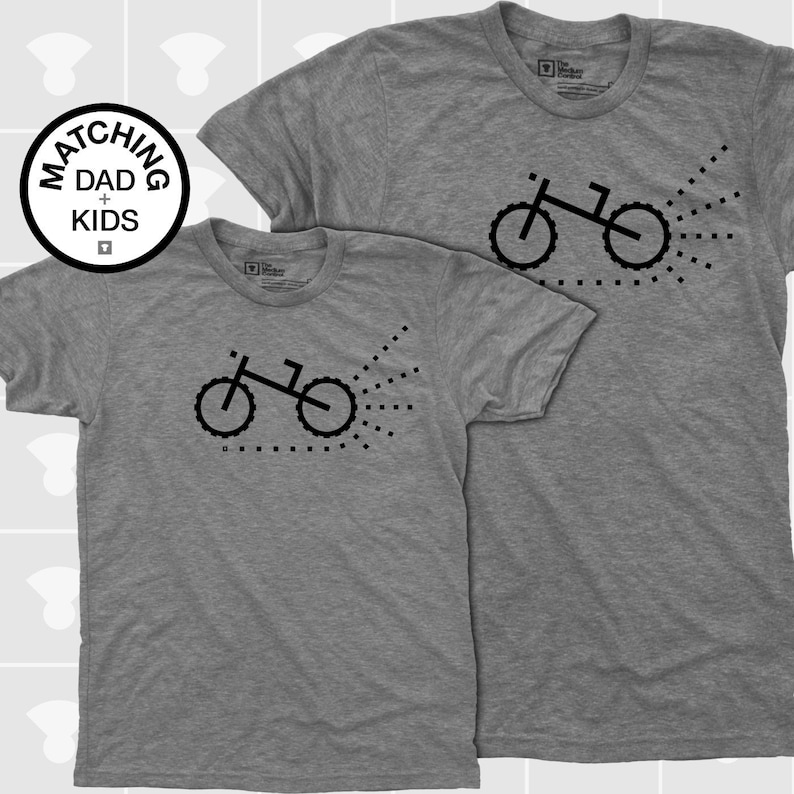 Father Son Matching Shirts Bike Shirt Bike Gifts Dad and Baby Shirts Dirt Bike Mountain Bike image 2