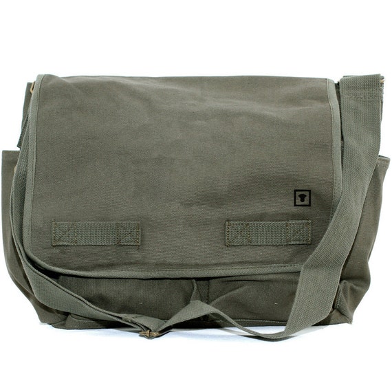 High Capacity Messenger Bag Personalized Cotton Canvas 