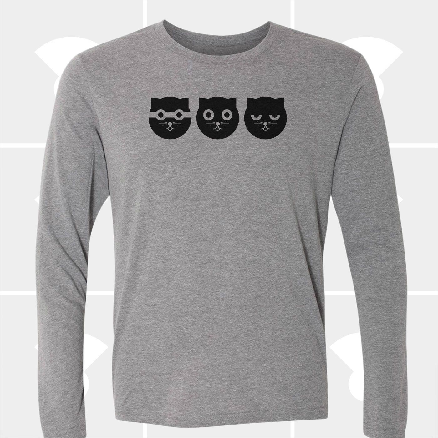 Cat Shirt Three Cats Long Sleeve T Shirt Christmas Gift for Etsy