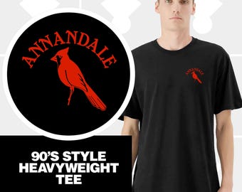 Annandale Cardinals Hometown Micro Graphic T-Shirt - 90's Style Heavyweight Unisex / Men T-Shirt