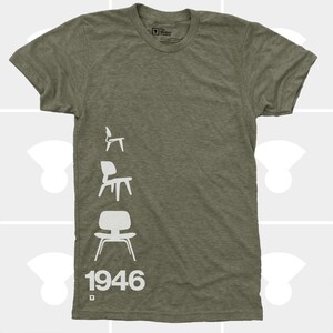 Men's TShirt Eames Plywood Chair 1946, Mid Century Modern, Eames Chair Shirt, S,M,L,Xl,Xxl American Apparel, Black 4 Colors TShirt for Men image 3