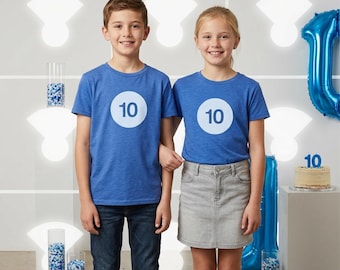 10th Birthday Shirt, Glow-in-the-Dark Graphic, Personalized Tenth Birthday Gift, Custom Name Youth Tee