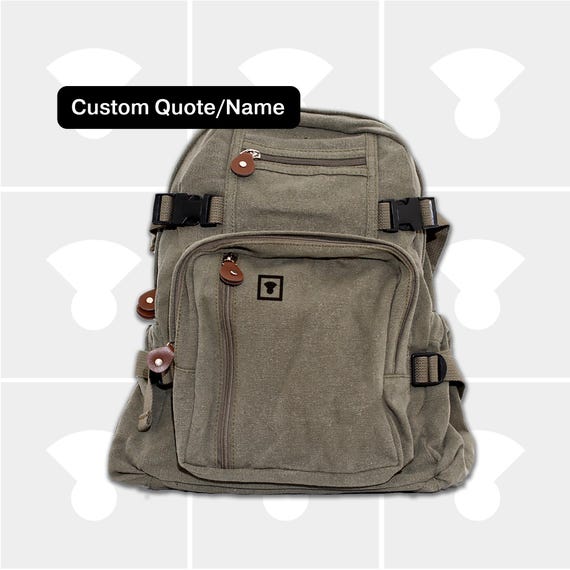 Lightweight Canvas Backpack – Personalized Custom Daypack 