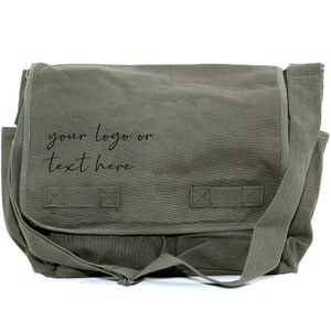 Canvas Messenger Bag Custom Messenger Bag Men & Women's Messenger Bag Personalized Bag Personalized-Script