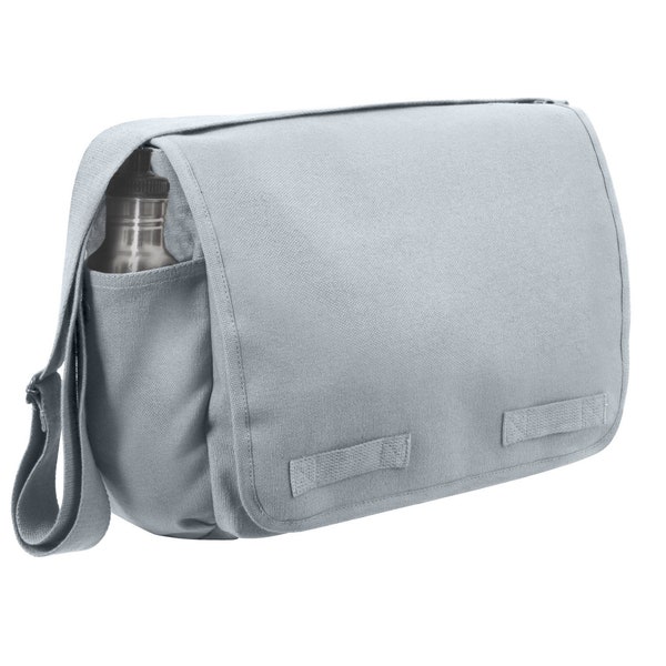 Grey Canvas Messenger Bag - Custom Messenger Bag - Men & Women's Messenger Bag - Personalized Bag