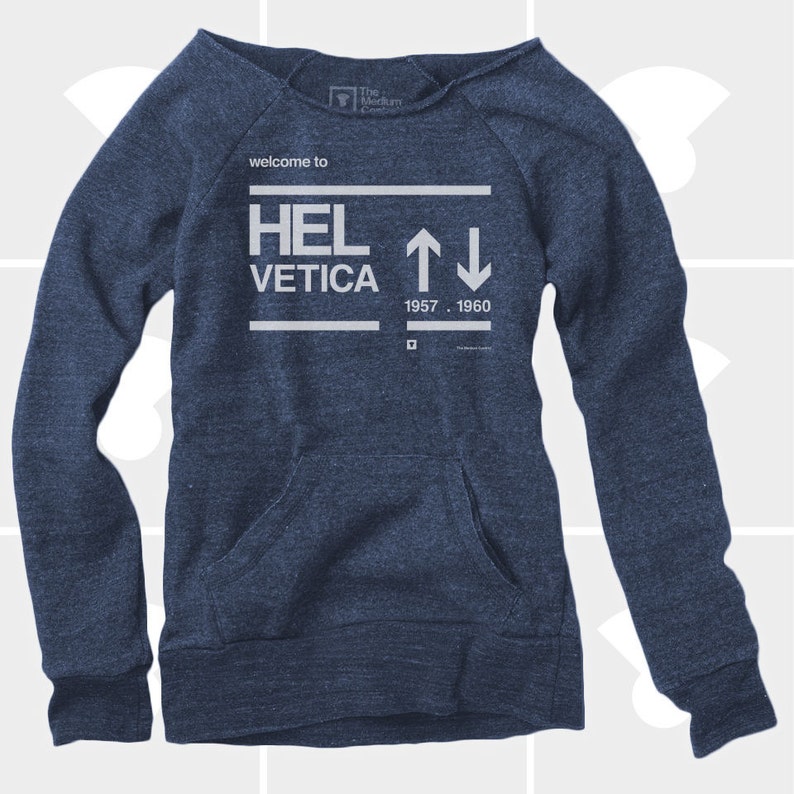 Helvetica, Women's Sweatshirt, Women Clothing, Wide Neck, Oversized Sweatshirt, Slouchy Sweatshirt, Tumblr Clothing, Typography Gift image 2