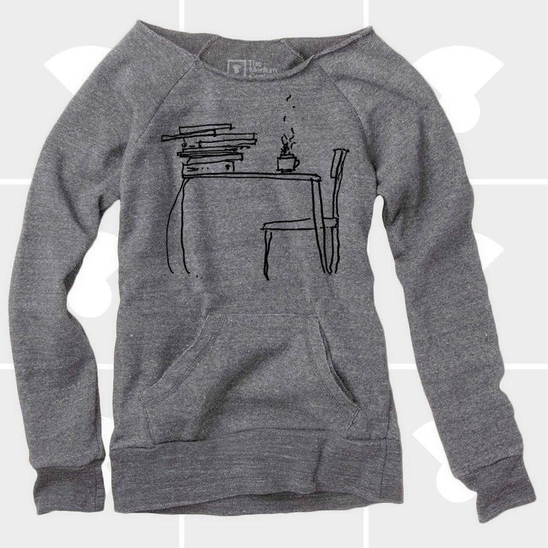 Sunday Morning, Women's Sweatshirt, Women Clothing, Sweatshirt, Slouchy Sweatshirt, Comfy, Oversized Sweatshirt, Coffee Shirt, Literary Gift Heather Grey