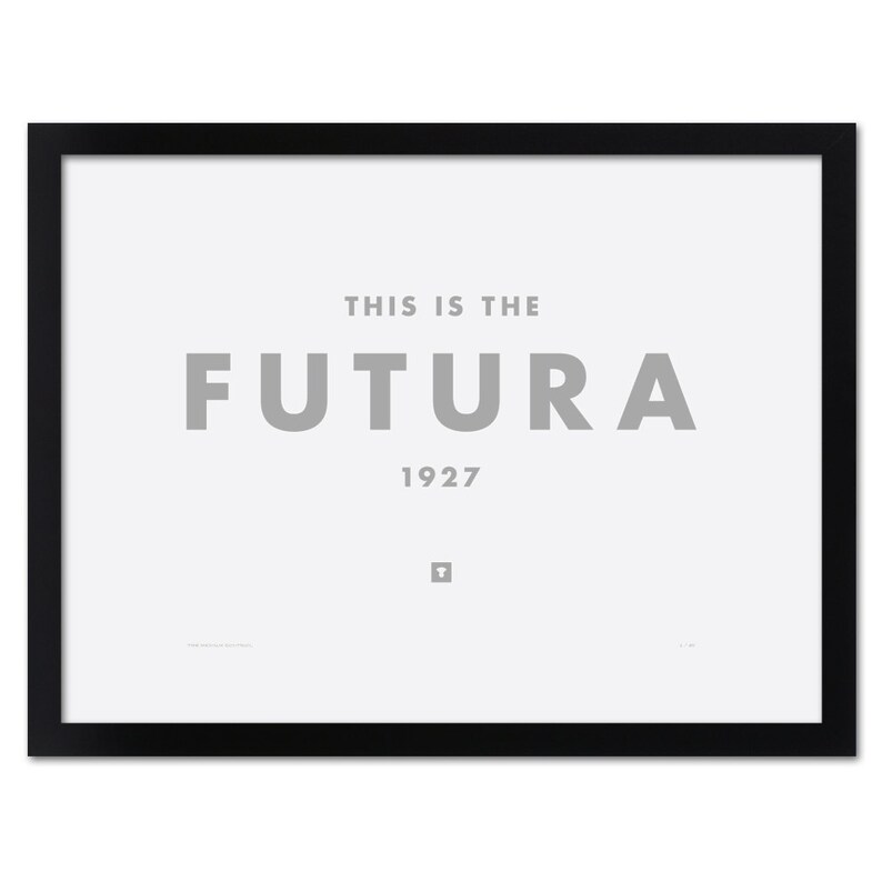 Art Print Futura, Typography Print, Screenprint, Print, Poster, Office Art, Living Room Art, Minimalist, Graphic Design, Wes Anderson, Brown image 4