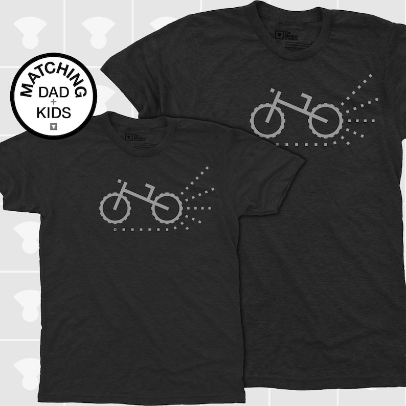 Vater Sohn passende Shirts Fahrrad Shirt Fahrrad Geschenke Papa und Baby Shirts Dirt Bike Mountainbike Bild 3