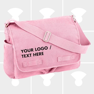 Personalisierte Rosa Umhängetasche für Frauen - Canvas Messenger Bag